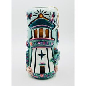 Vintage Holland House Candle Lighthouse With Sea and Sky Creatures Carved Candle